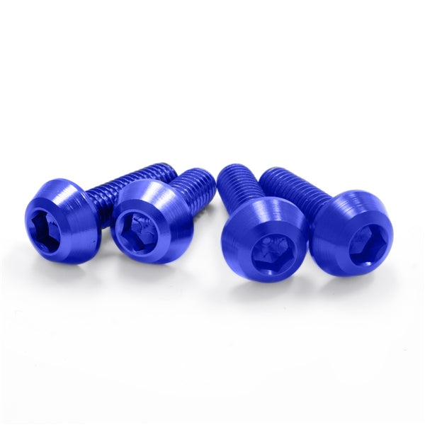 ALUM. M6 TAPER BOLTS 25MM BLUE 4PK