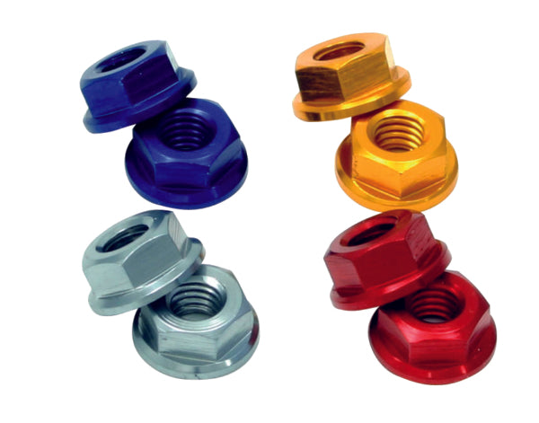 FLANGE ALU M6 NUTS RED 4PK DRCZETA
