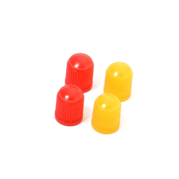 AIR VALVE CAP PLASTIC RD/YE QTY4