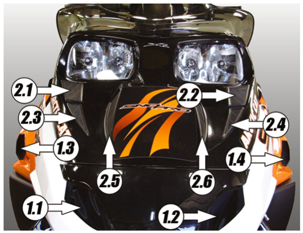 HOOD VENT KIT (6PC) A/C FROGZSKIN