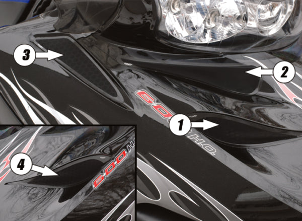 HOOD VENT KIT (4PC) POL FROGZSKIN