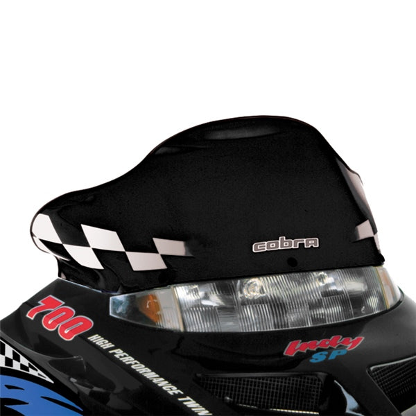 WINDSHIELD LOW 10" BK W/WH CHECK POL
