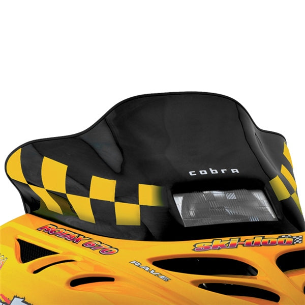 WINDSHIELD LOW 12.75" BK W/YE CHECK