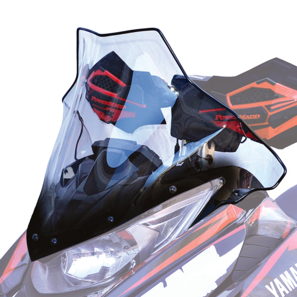 WINDSHIELD LOW 17" CLR W/BK GRAP YAM