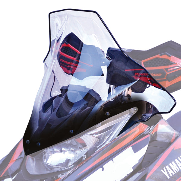 WINDSHIELD LOW 19" CLR W/BK GRAP YAM