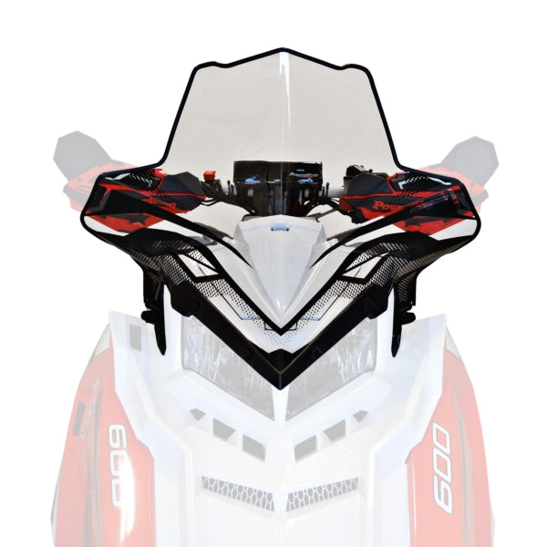 WINDSHIELD POL MID 18.5" CLEAR W/BK GRAP