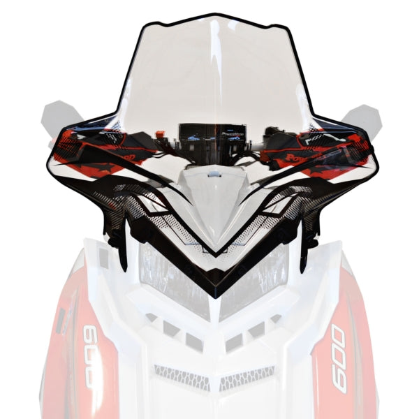 WINDSHIELD POL TALL 20.5"CLEAR W/BK GRAP
