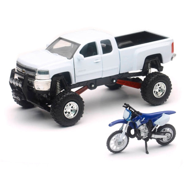 Recreational Product Scales Models - Chevrolet Silverado Pick Up with Yamaha Dirt Bike Scale Model