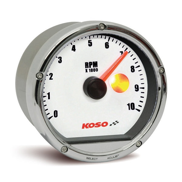 TACHOMETER TNT 10KRPM SHIFT LIGHT WH/SI
