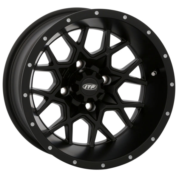14X7 4/110 2+5 HURRICANE MATTE BK WHEEL