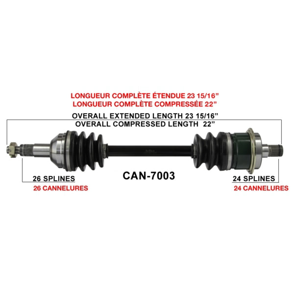 AXLE COMPL C-AM TRAKMOTIVE