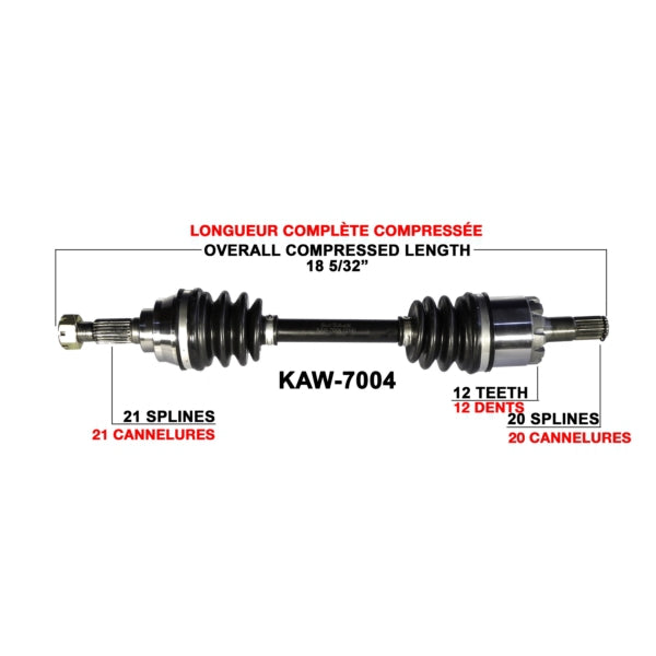 AXLE COMPL KAWA TRAKMOTIVE