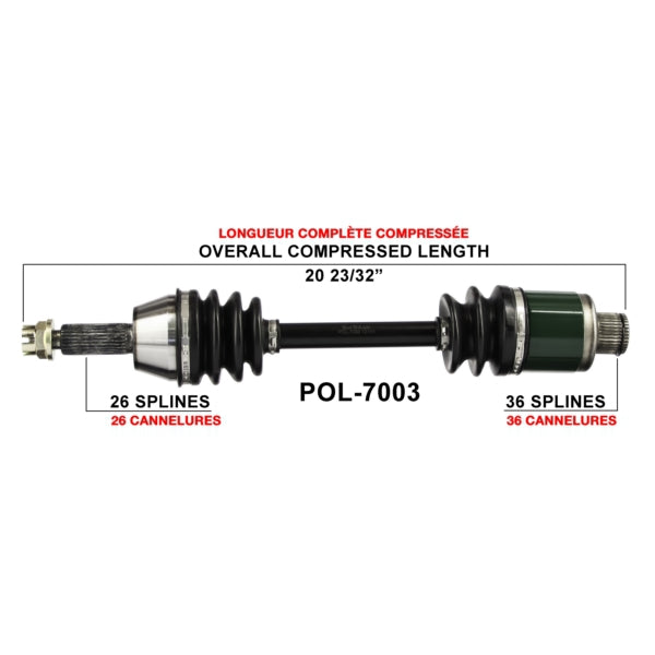 AXLE COMPL POL TRAKMOTIVE