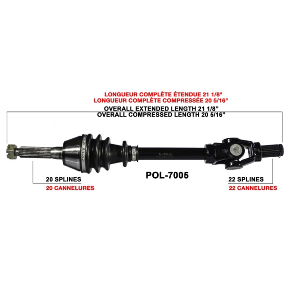 AXLE COMPL POL TRAKMOTIVE