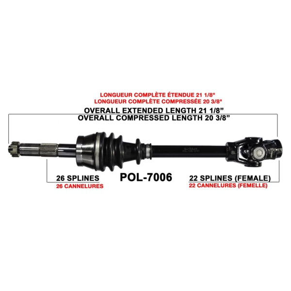 AXLE COMPL POL TRAKMOTIVE