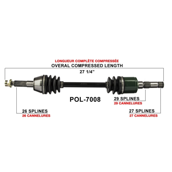 AXLE COMPL POL TRAKMOTIVE