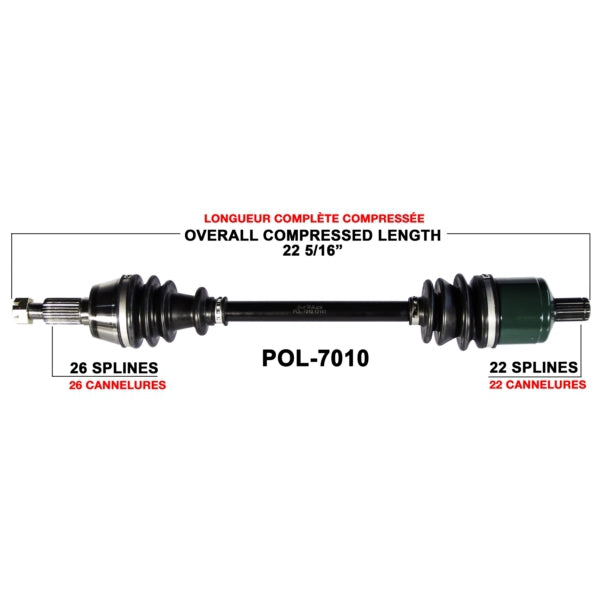 AXLE COMPL POL TRAKMOTIVE