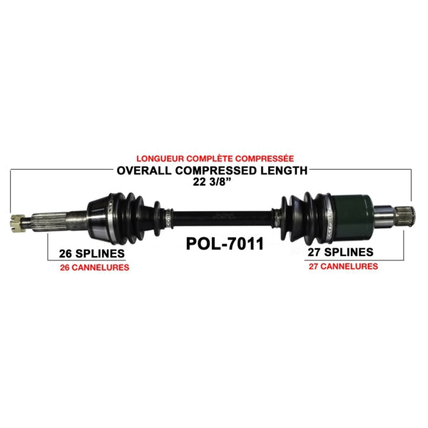 AXLE COMPL POL TRAKMOTIVE