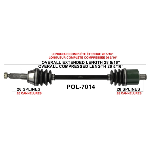 AXLE COMPL POL TRAKMOTIVE