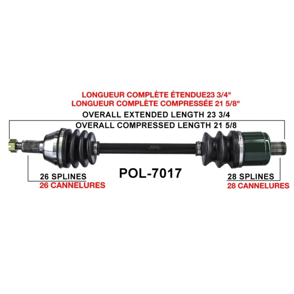 AXLE COMPL POL TRAKMOTIVE