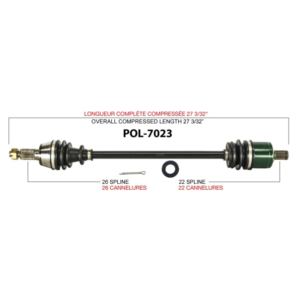 AXLE COMPL POL TRAKMOTIVE