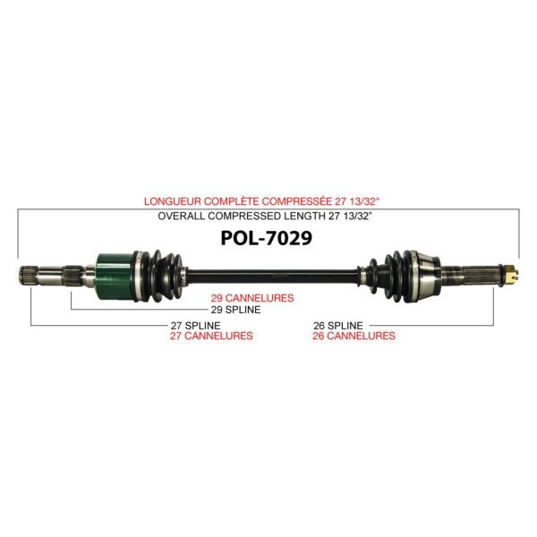 AXLE COMPL POL TRAKMOTIVE
