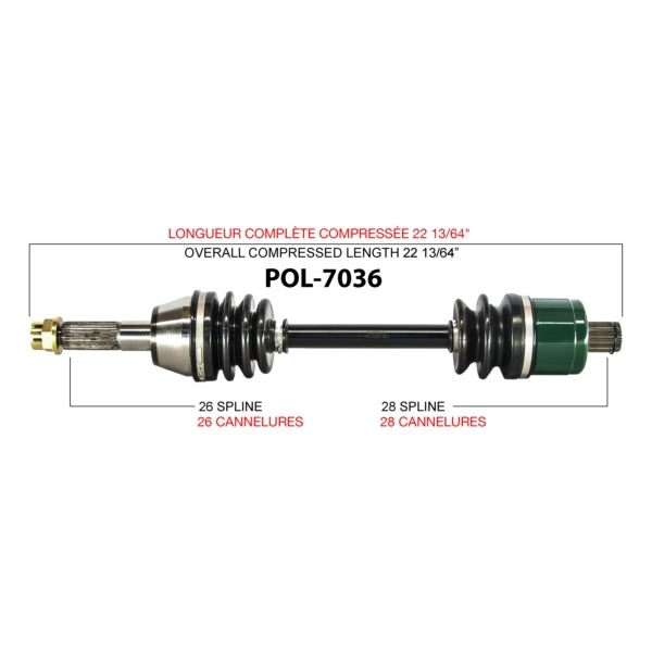 AXLE COMPL POL TRAKMOTIVE
