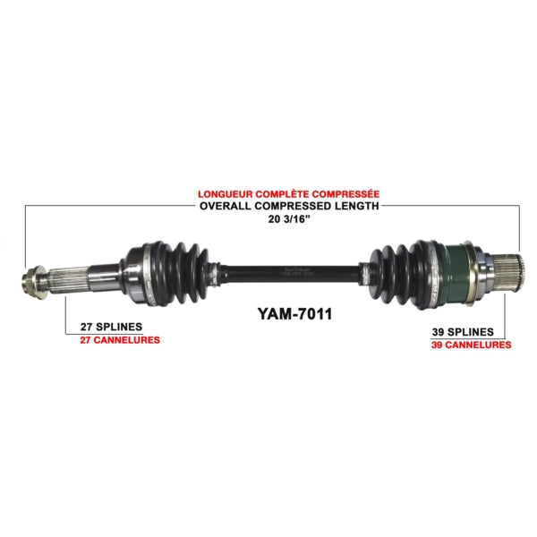 AXLE COMPL YAM TRAKMOTIVE