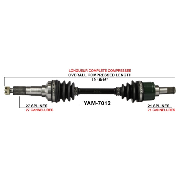 AXLE COMPL YAM TRAKMOTIVE