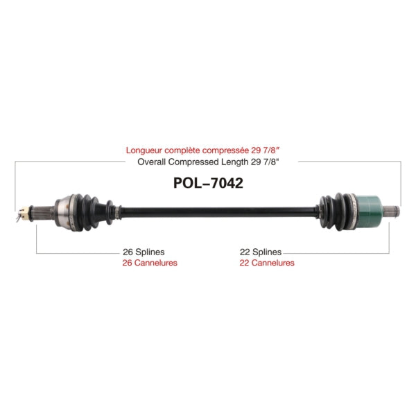 AXLE COMPL POL TRAKMOTIVE