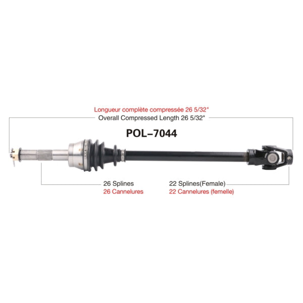 AXLE COMPL POL TRAKMOTIVE