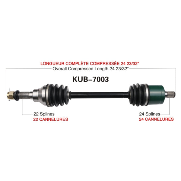 AXLE COMPL KUB TRAKMOTIVE