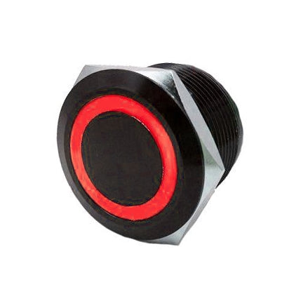 SWITCH FLUSH MOUNT MOMENTARY BK/RD
