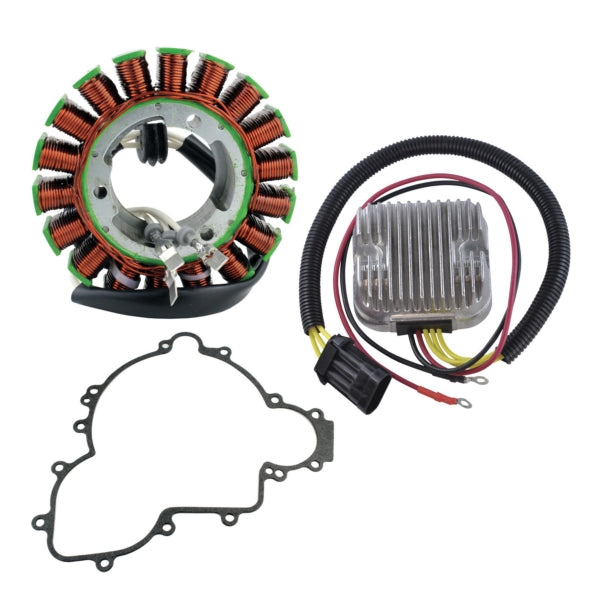 Stators - Stator, Mosfet Voltage Regulator, Rectifier and Crankcase Gasket Kit
