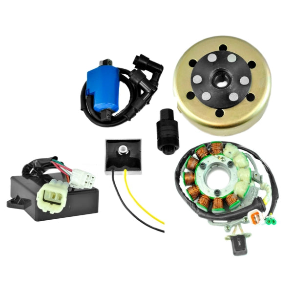 Stators - Stator 200 W, CDI Box, Regulator, External Ignition Coil, Flywheel, Puller