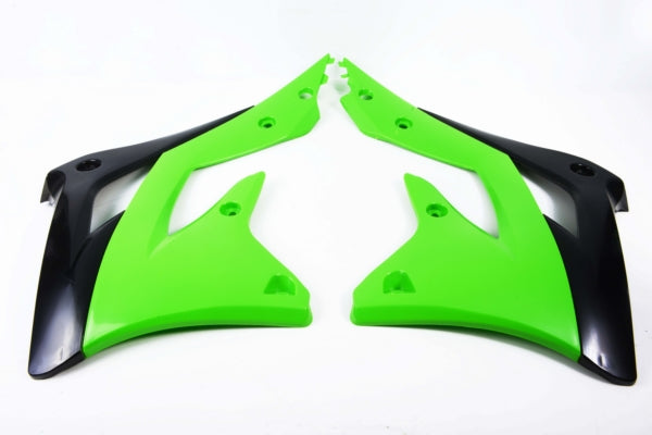 RADIATOR SCOOPS GR/BK KAWA POLISPORT
