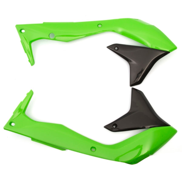RADIATOR SCOOPS GR/BK KAWA POLISPORT