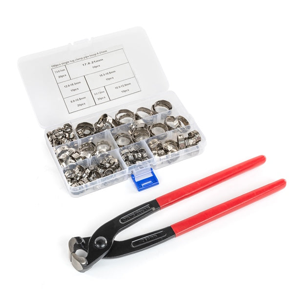 STEPLESS CLAMP KIT W/TOOL 6-21MM 100PCS
