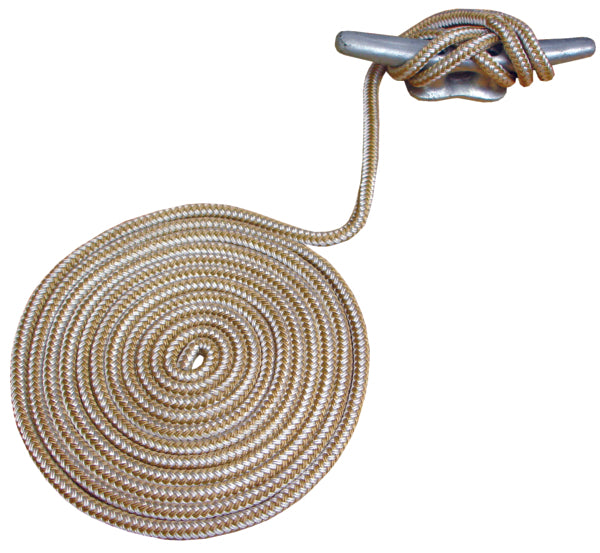 Boat Ropes - Premium Gold Dock Line Double Braided Nylon