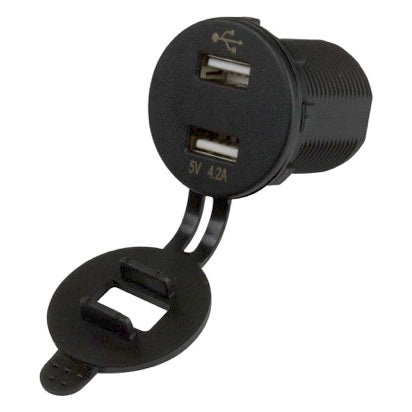 Power Plugs - Double USB Socket with Voltmeter