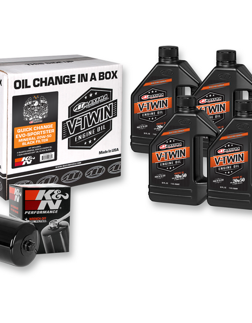 Load image into Gallery viewer, Maxima Racing Oils V-TWIN KIT MINERAL BLACK FILTER EVO/XL
