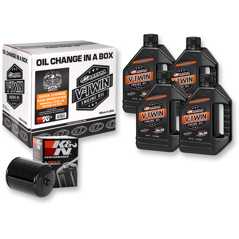 Maxima Racing Oils V-TWIN KIT MINERAL BLACK FILTER EVO/XL