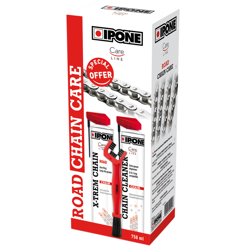 IPONE CHAIN ROAD PACK 3PCS KIT (Degreaser/Grease/Brush)  Part # 800736